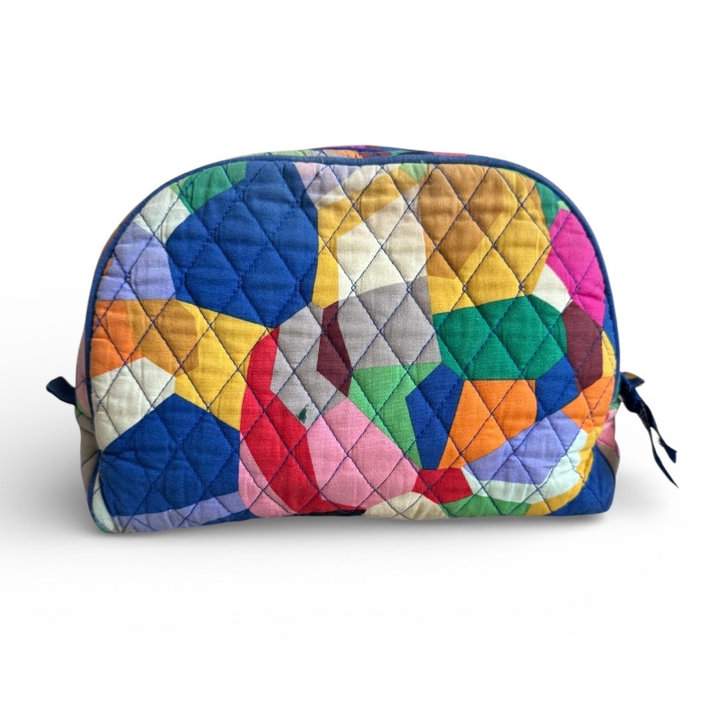 Vera Bradley Quilted Travel Cosmetic Toiletry Bag Vacation Washable Multicolor - Picture 3 of 10